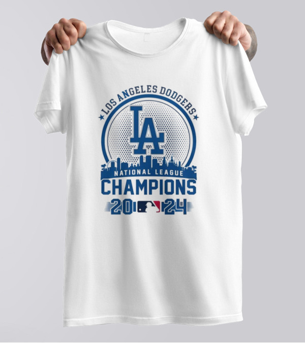 Los Angeles Dodgers 2024 National League Champions LA Skyline MLB T-Shirt