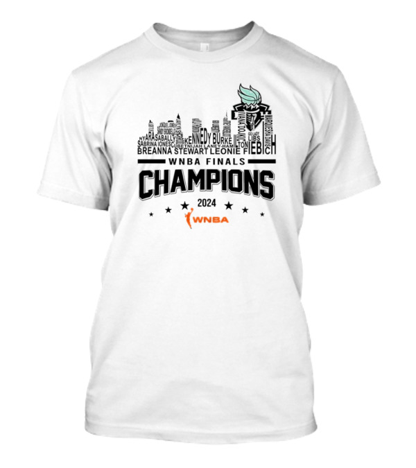 WNBA Finals Champions 2024 New York Liberty Skyline Featuring Iconic Liberty T-Shirt