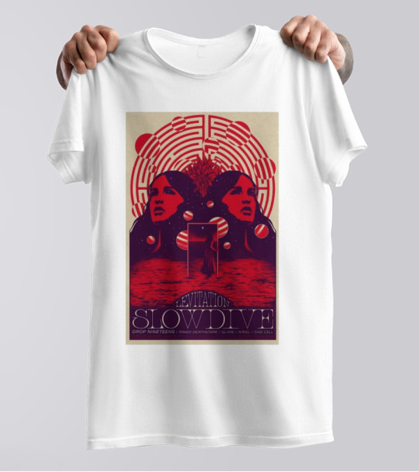 Levitation Slowdive Nov 3-2024 Austin TX Tour Drop Nineteens Ringo Deathstarr Glare Ariel Sad Cell T-Shirt