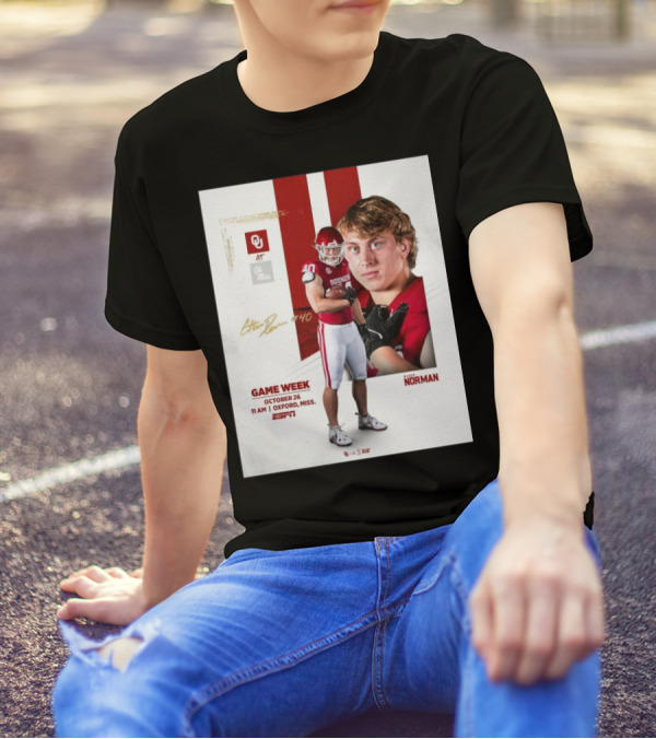 Game Week October 26 Oklahoma Sooners At Ole Miss Rebels Oxford ESPN Signature T-Shirt