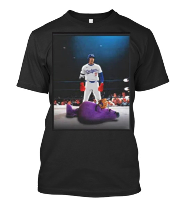 Los Angeles Dodgers Shohei Ohtani Defeats Grimace In MLB Crossover Event T-Shirt