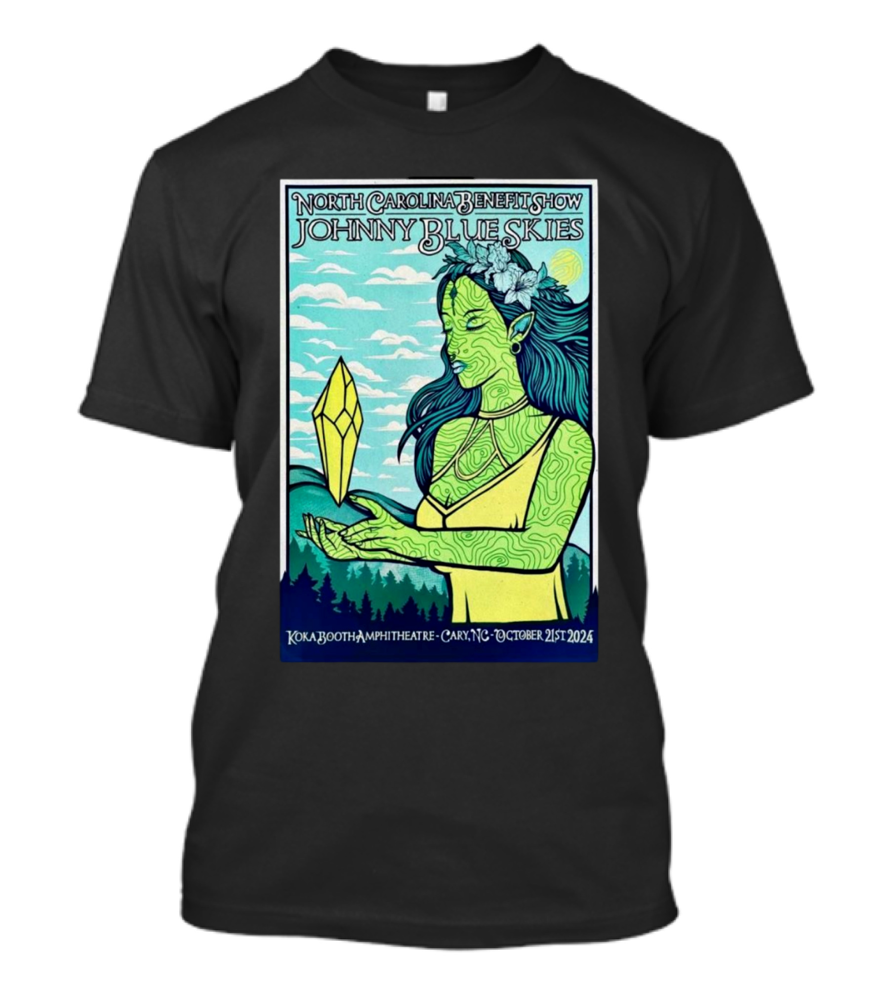 North Carolina Benefit Show Johnny Blue Skies Koka Booth Amphitheatre Cary October 21 T-Shirt