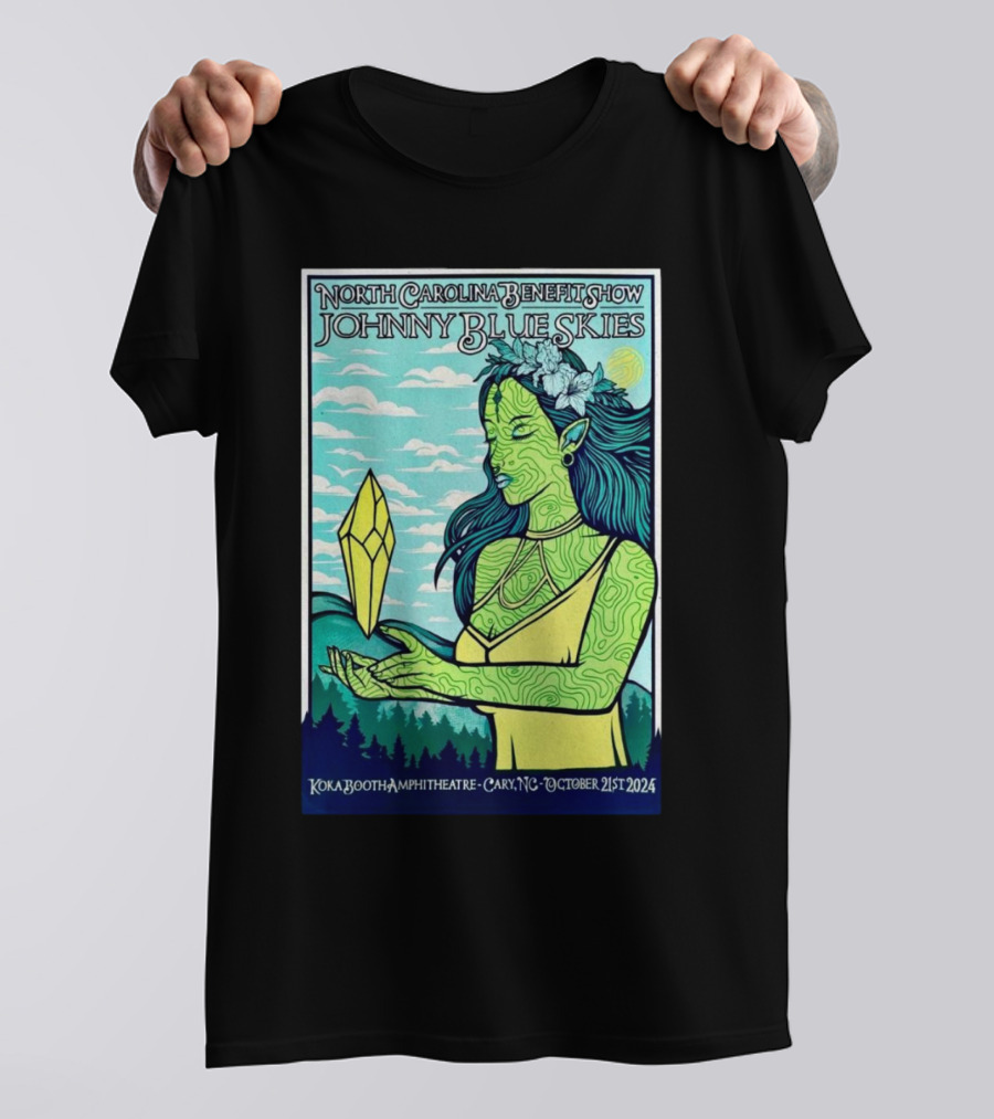 North Carolina Benefit Show Johnny Blue Skies Koka Booth Amphitheatre Cary October 21 T-Shirt
