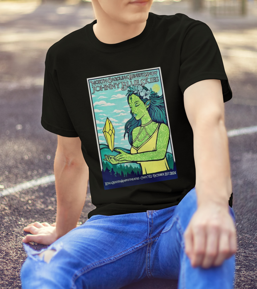North Carolina Benefit Show Johnny Blue Skies Koka Booth Amphitheatre Cary October 21 T-Shirt