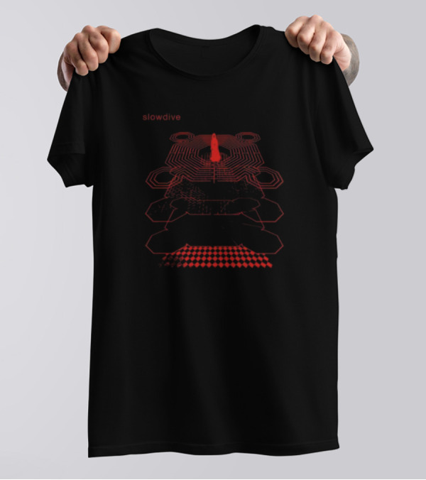 Slowdive Summer ’24 Tour Circuit Maze Red And Black T-Shirt