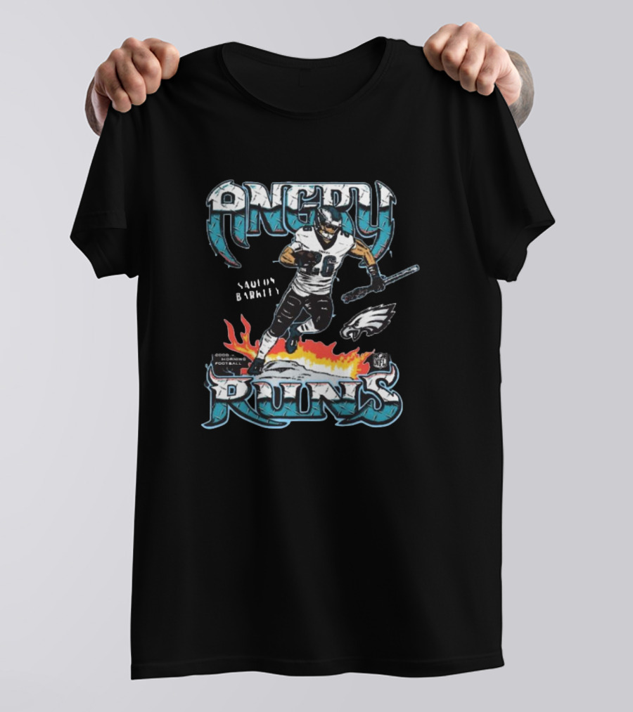 Philadelphia Eagles Angry Runs NFL Saquon Barkley Football Player T-Shirt