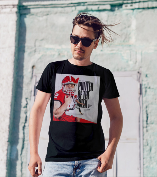 Brett Thorson Ray Guy Award Punter Of The Week Football Action Georgia Dawgs T-Shirt
