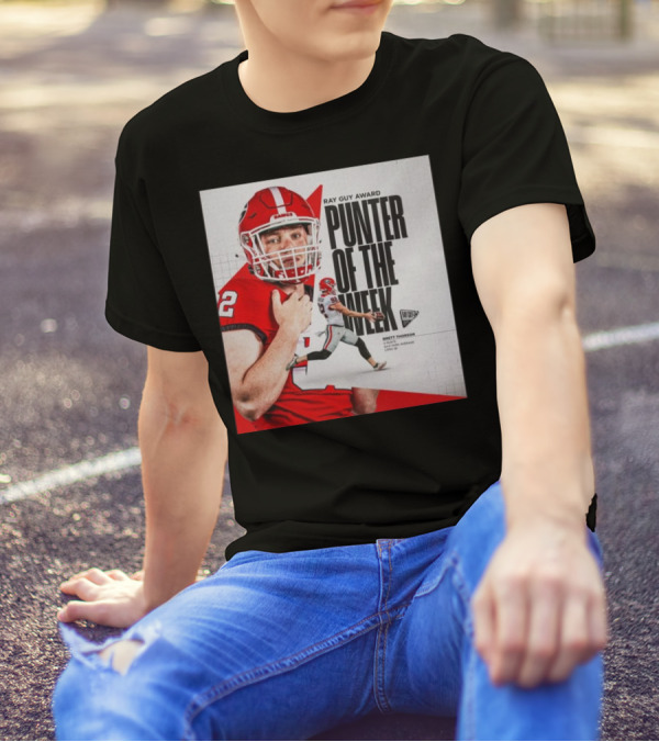 Brett Thorson Ray Guy Award Punter Of The Week Football Action Georgia Dawgs T-Shirt