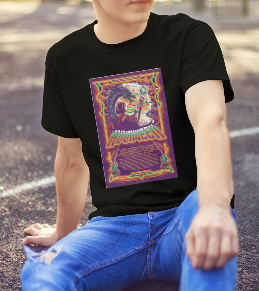 Suwannee Hulaween October 24-27 2024 Live Oak FL Spiral Dragon Festival Wizard T-Shirt