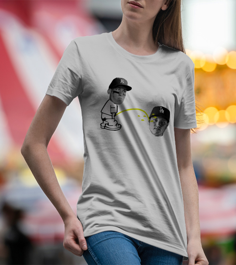 Aaron Judge New York Yankees Vs Shohei Ohtani Los Angeles Dodgers Rivalry Meme T-Shirt