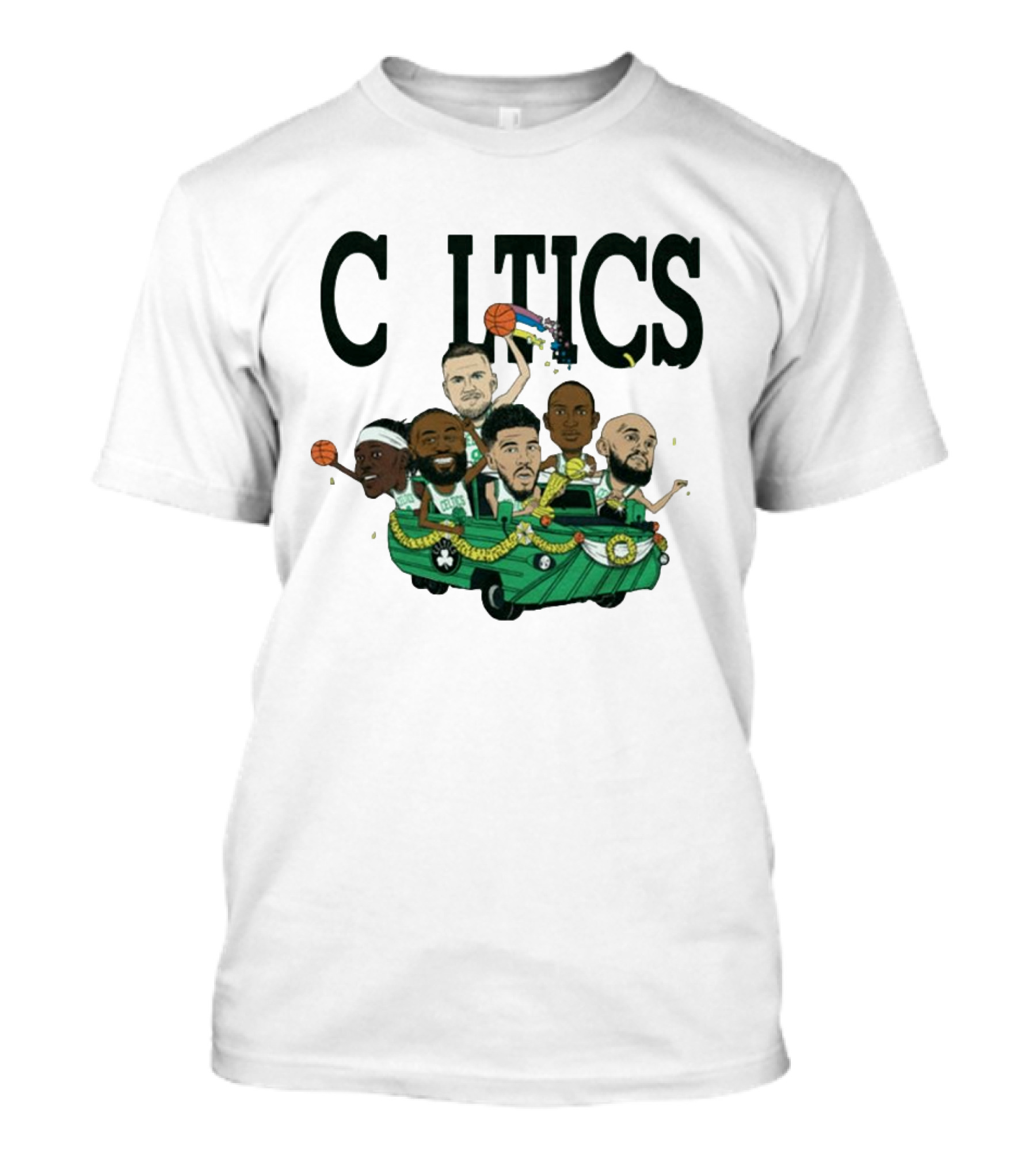 Boston Celtics NBA Six Pack 2024 Caricature Parade T-Shirt