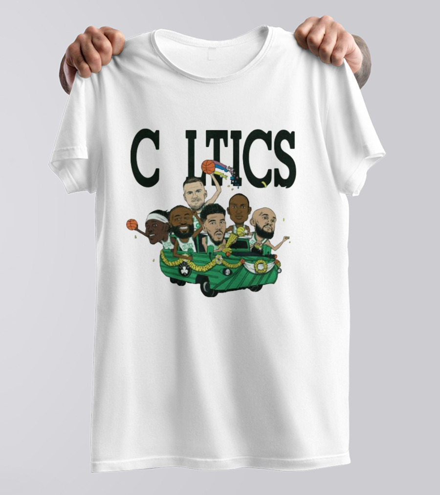 Boston Celtics NBA Six Pack 2024 Caricature Parade T-Shirt
