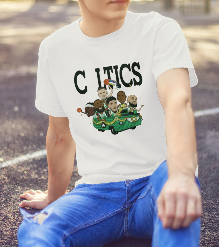 Boston Celtics NBA Six Pack 2024 Caricature Parade T-Shirt