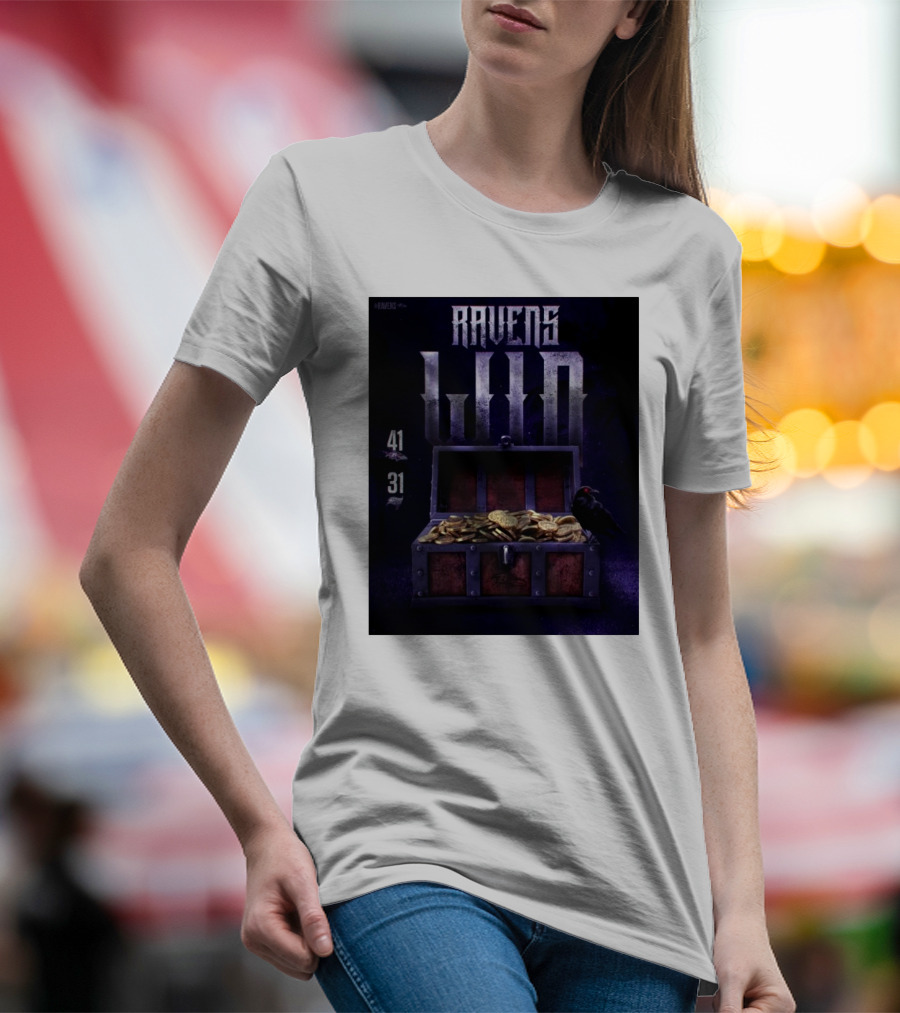 Ravens Win 41-31 Treasure Chest Victory Baltimore Vs Tampa Bay Buccaneers NFL T-Shirt