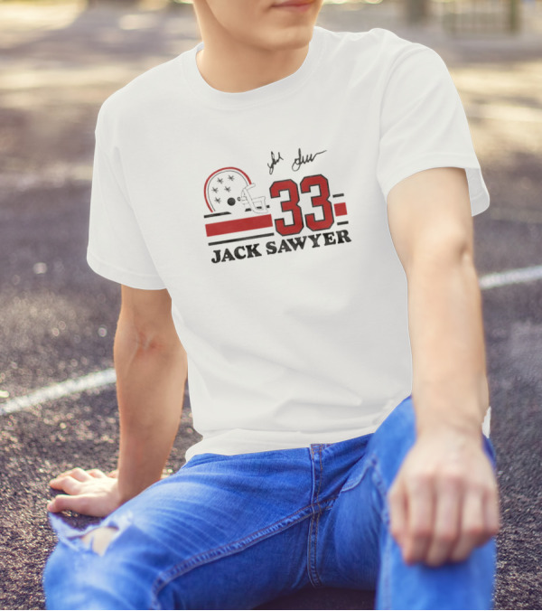 Jack Sawyer #33 Ohio State Signature Helmet And Jersey T-Shirt