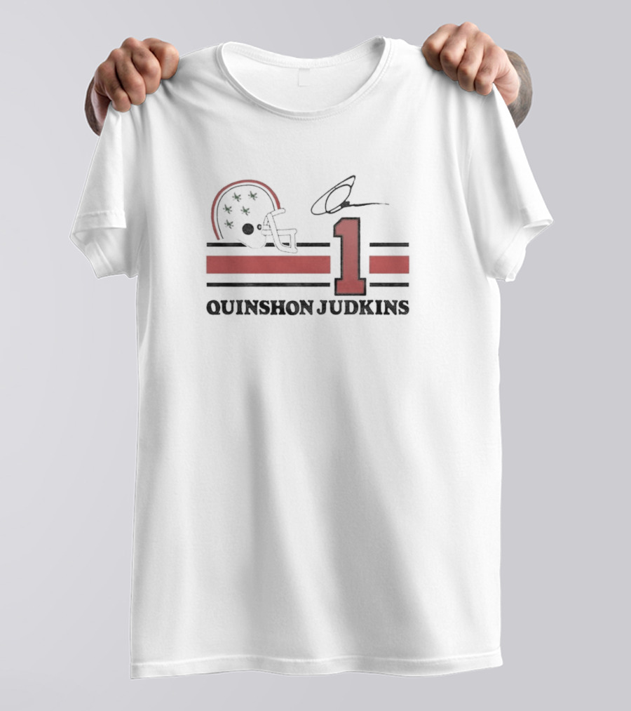 Quinshon Judkins #1 Ohio State Helmet Signature Jersey T-Shirt