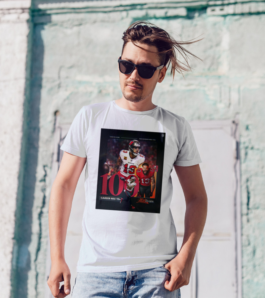 Tampa Bay Buccaneers Mike Evans 100 Career Rec TDs Football Highlights T-Shirt
