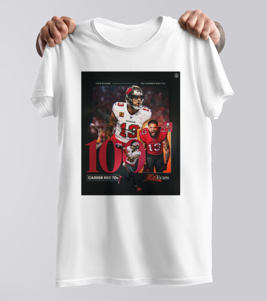 Tampa Bay Buccaneers Mike Evans 100 Career Rec TDs Football Highlights T-Shirt