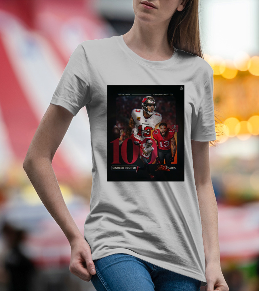 Tampa Bay Buccaneers Mike Evans 100 Career Rec TDs Football Highlights T-Shirt