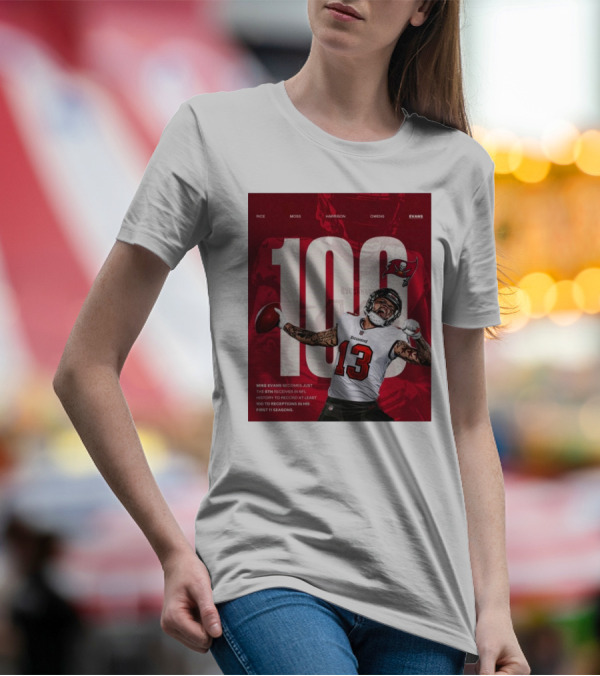 Tampa Bay Buccaneers Mike Evans 100 TDs Fifth Fastest NFL History Receiver T-Shirt
