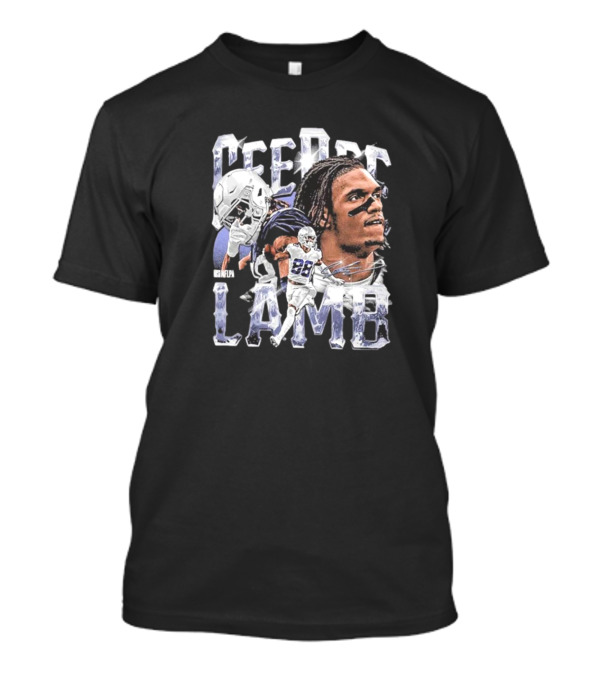 CeeDee Lamb Dallas Cowboys NFL Homage Signature 2024 Portrait Football Action T-Shirt