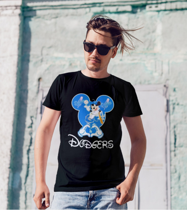 Disney Mickey Mouse Los Angeles Dodgers Baseball T-Shirt