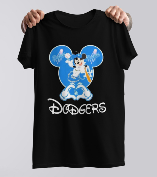 Disney Mickey Mouse Los Angeles Dodgers Baseball T-Shirt