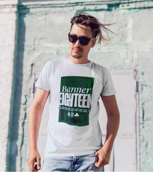Banner Eighteen Boston Celtics NBA World Champions 1957-2024 T-Shirt