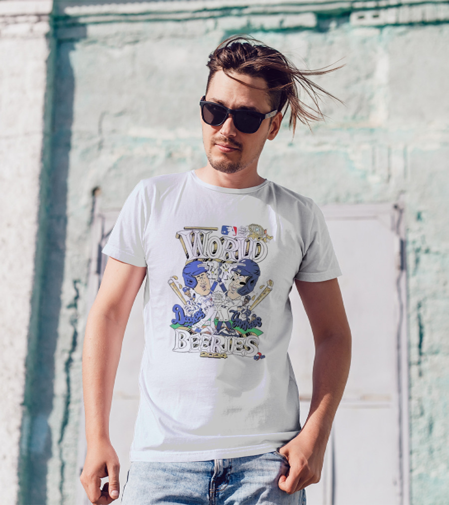 Los Angeles Dodgers Vs New York Yankees MLB World Beeries 2024 Caricature T-Shirt