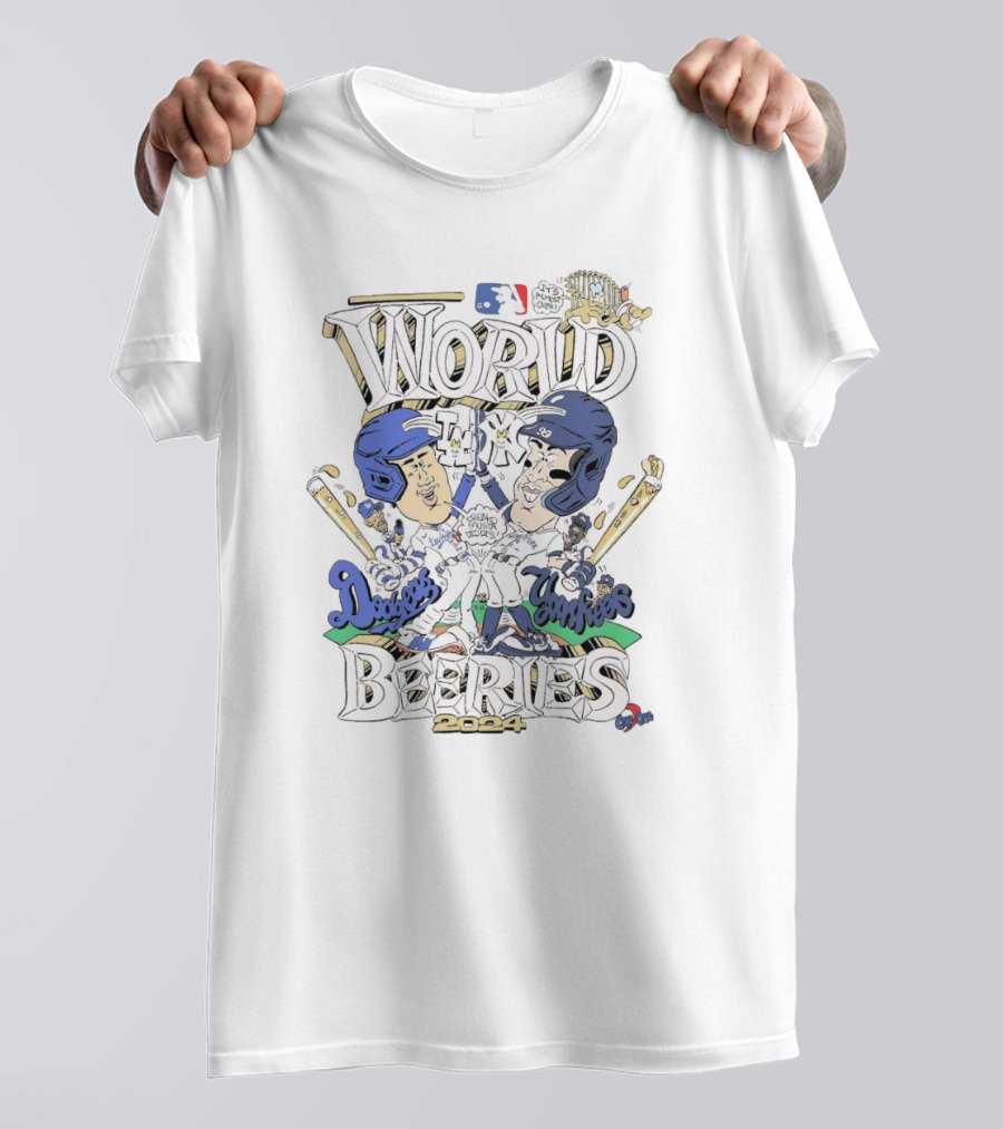 Los Angeles Dodgers Vs New York Yankees MLB World Beeries 2024 Caricature T-Shirt