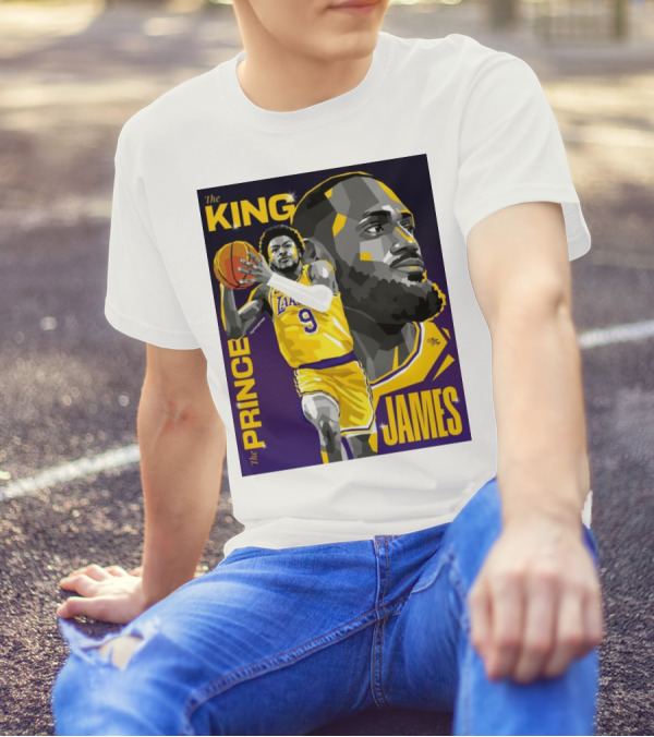The King The Prince LeBron James Bronny James Lakers NBA T-Shirt