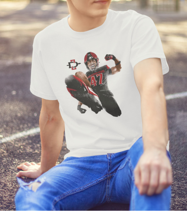 Trey White San Diego State Aztecs 47 Football Jump T-Shirt