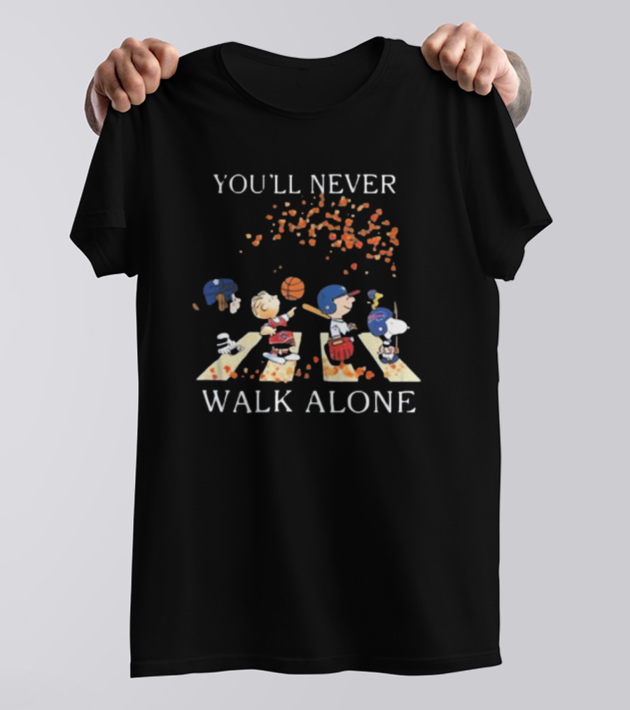 Peanuts Characters You'll Never Walk Alone Toronto Sports Team T-Shirt