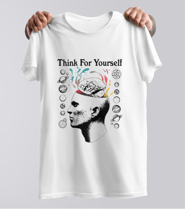 Joe Bartolozzi Think For Yourself Brain Out Open Planets T-Shirt