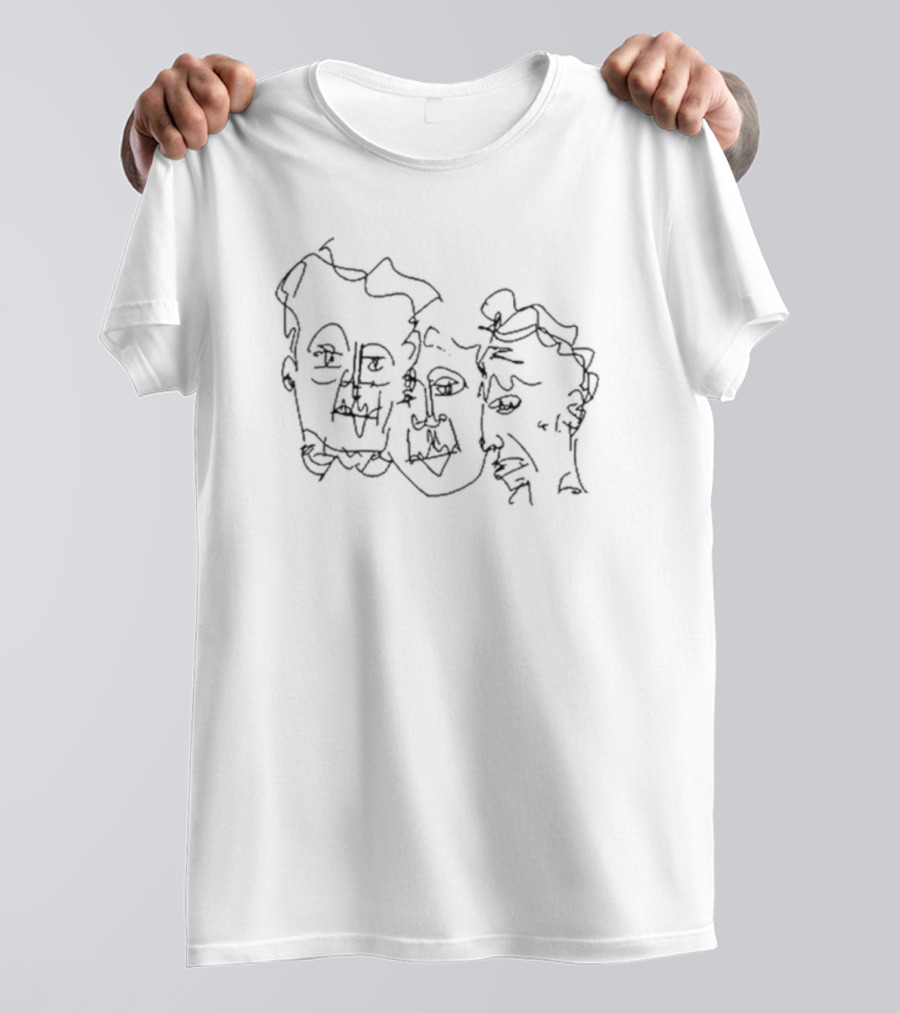 Keanemusic Continuous Line Drawing Trio Portrait Tc T-Shirt