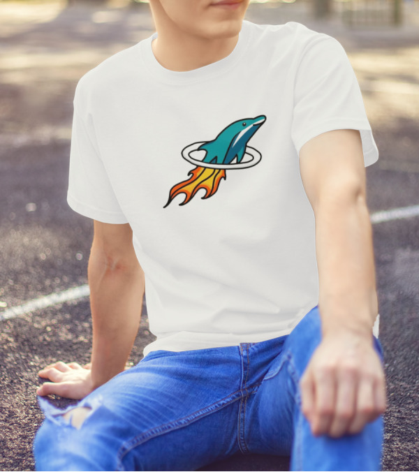 Dolphins X Rockets Crossover Logo Mashup T-Shirt