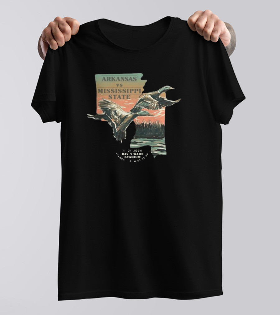 Arkansas Vs Mississippi State 11 21 2024 Davis Wade Stadium Ducks T-Shirt