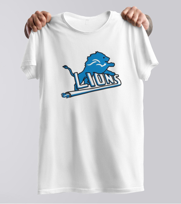 NFL Detroit Lions Blue Logo Mashup With NBA Detroit Pistons Inspired T-Shirt