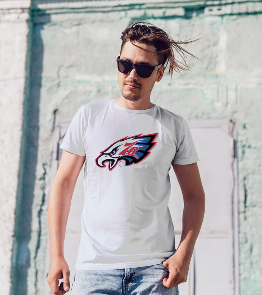 Philadelphia Eagles 76ers Logo Mashup NFL X NBA Collaboration T-Shirt