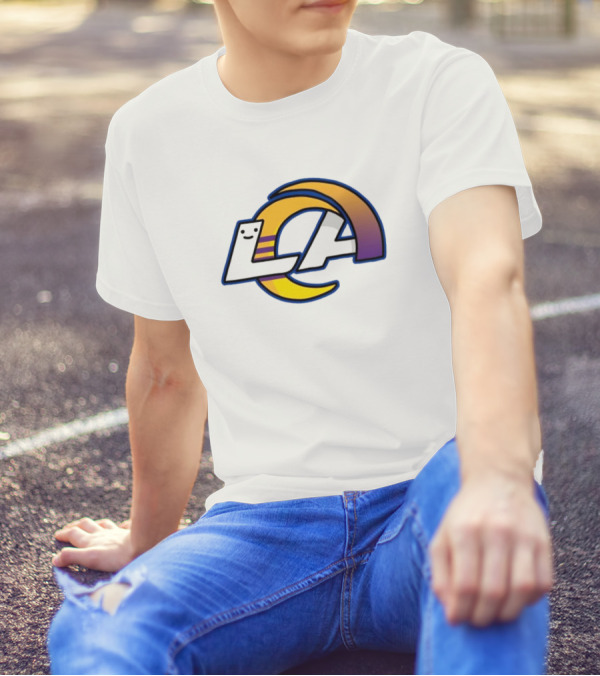 NFL NBA Los Angeles Rams Lakers Logo Mashup T-Shirt