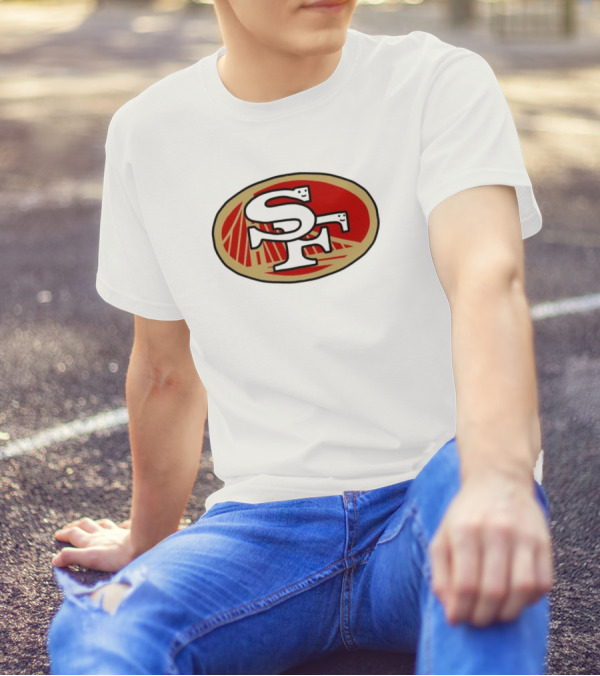 NFL X NBA San Francisco 49ers Warriors Logo Mash Combine T-Shirt