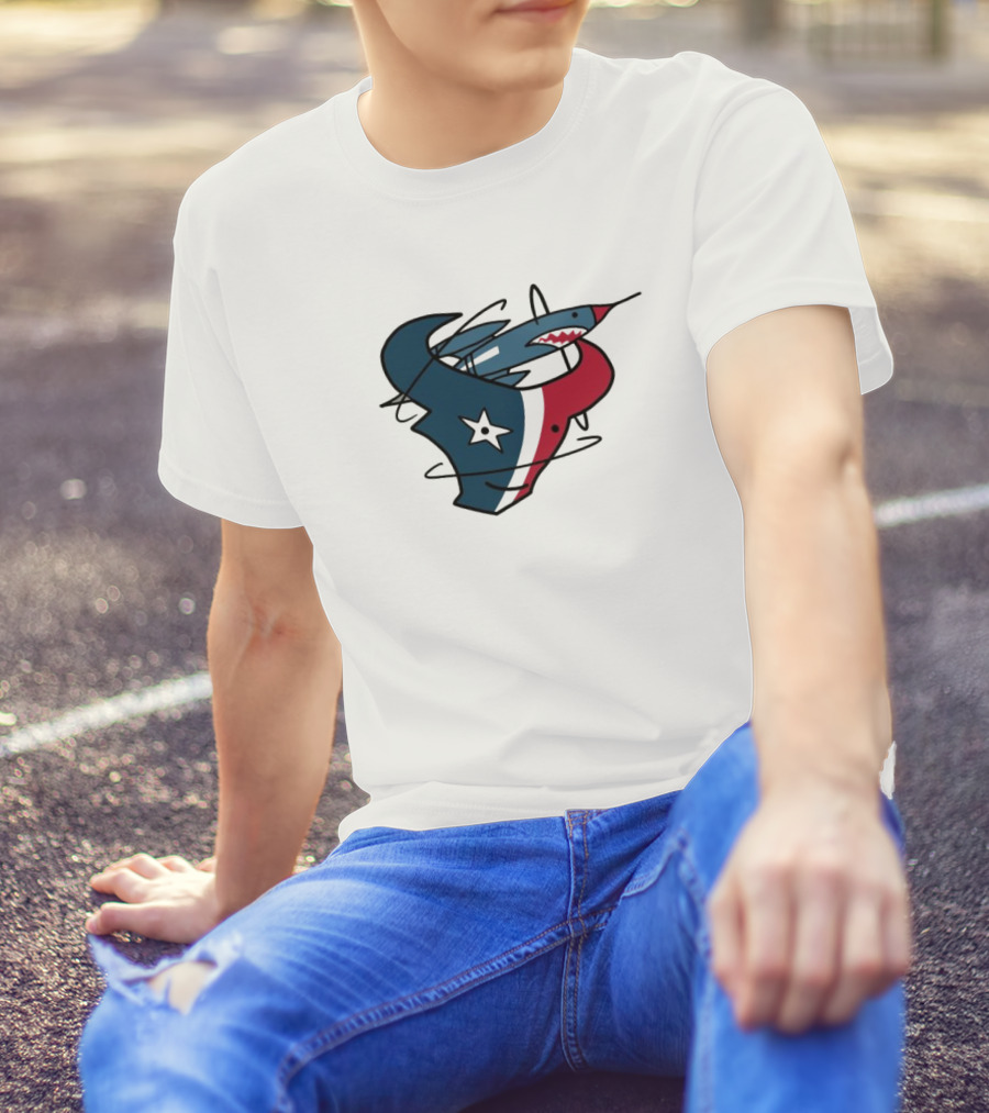 NFL X NBA Texans Rockets Logo Mashup Combine T-Shirt