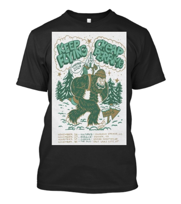 Keep Flying Cheap Perfume November 2024 Tour Vultures Marquis Coast The DLC T-Shirt
