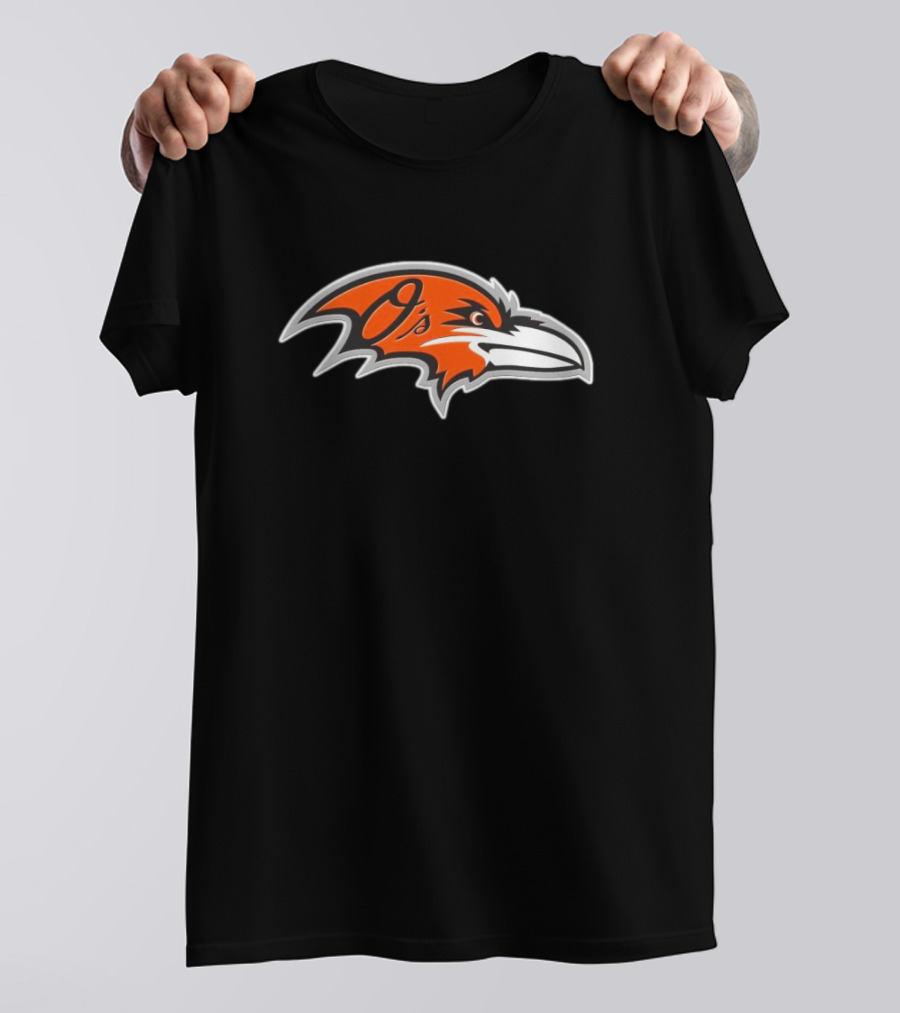 NFL MLB Baltimore Ravens Orioles Logo Mashup T-Shirt