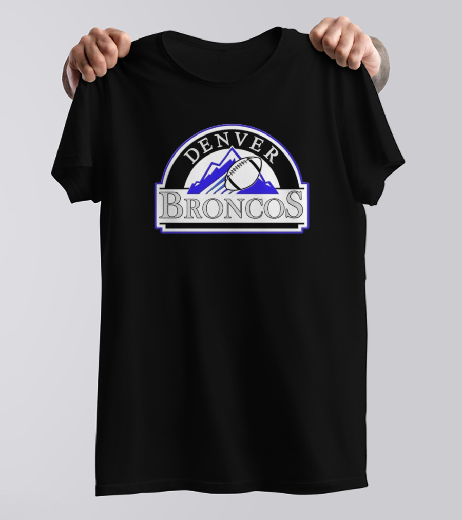 Denver Broncos Colorado Rockies Logo Mashup NFL MLB T-Shirt
