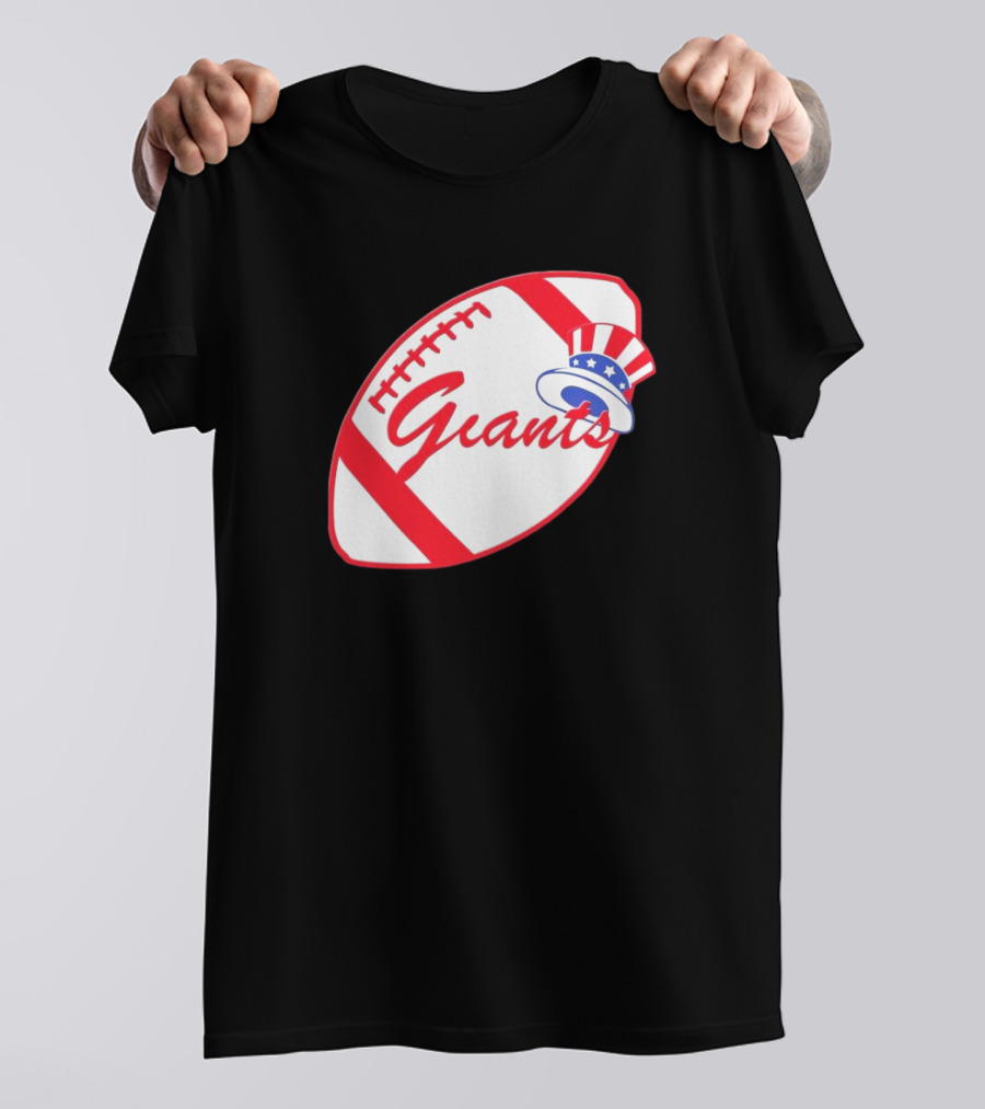 Giants Football Mashup With Yankees Hat NFL X MLB Collaboration T-Shirt