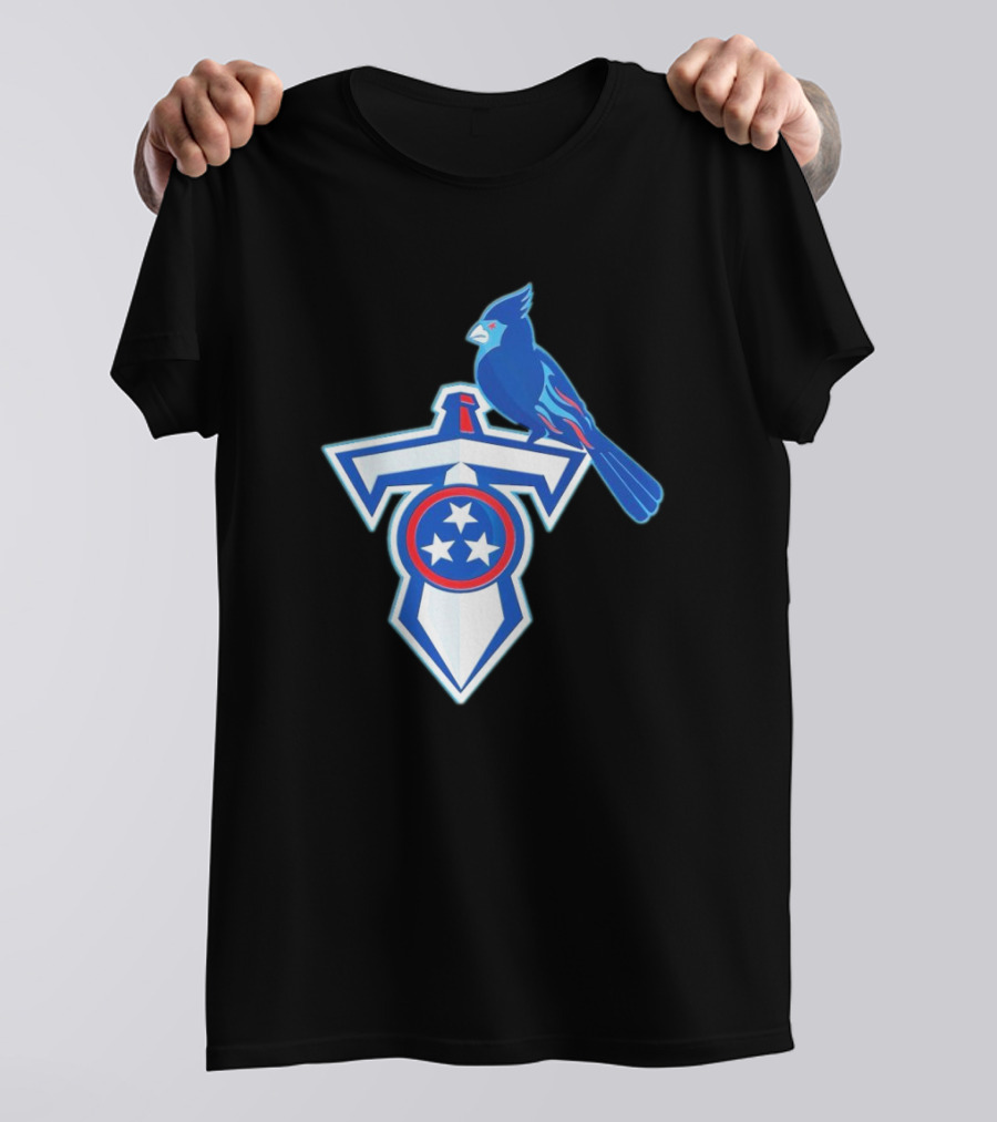 NFL X MLB Tennessee Titans St. Louis Cardinals Logo Mashup T-Shirt