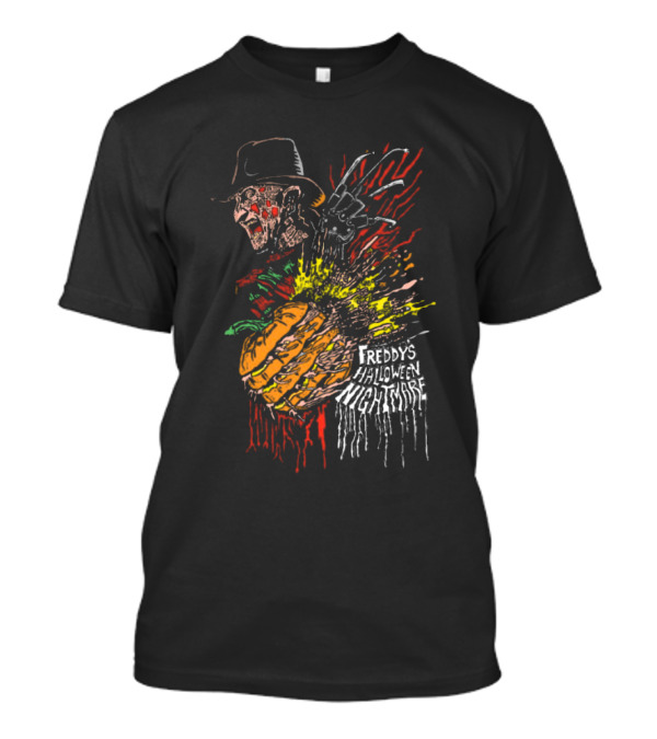 Freddy’s Halloween Nightmare 2024 Pumpkin Splatter Horror T-Shirt