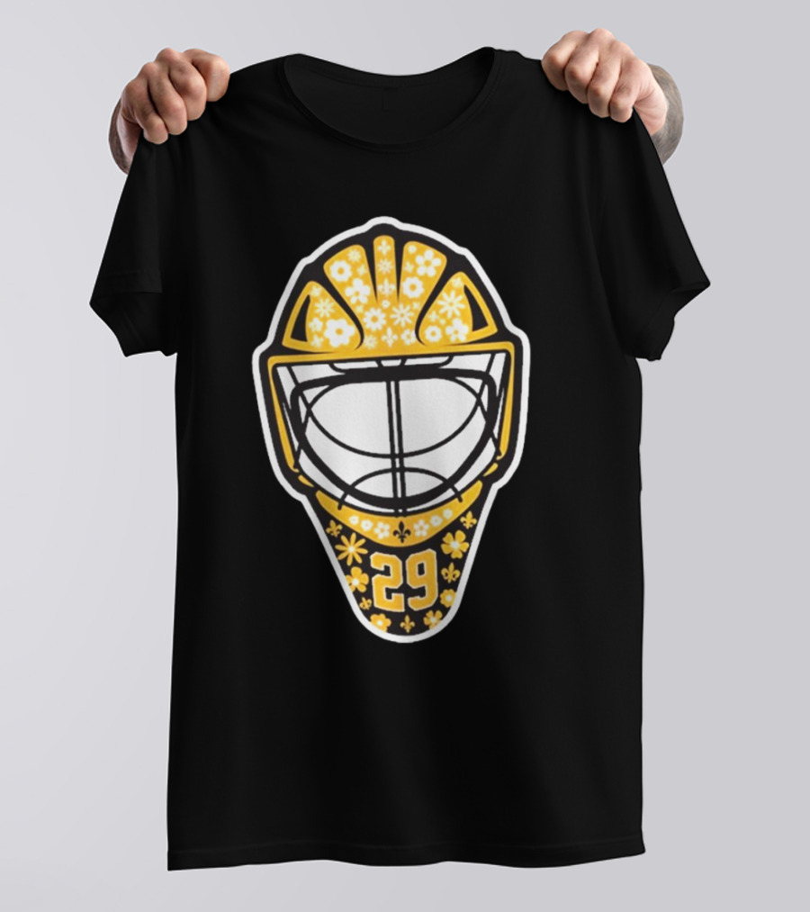 Marc-Andre Fleury 29 Pittsburgh Penguins NHL Goalie Mask Floral T-Shirt