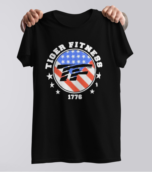 Independence Day 1776 America Flag Tiger Fitness T-Shirt
